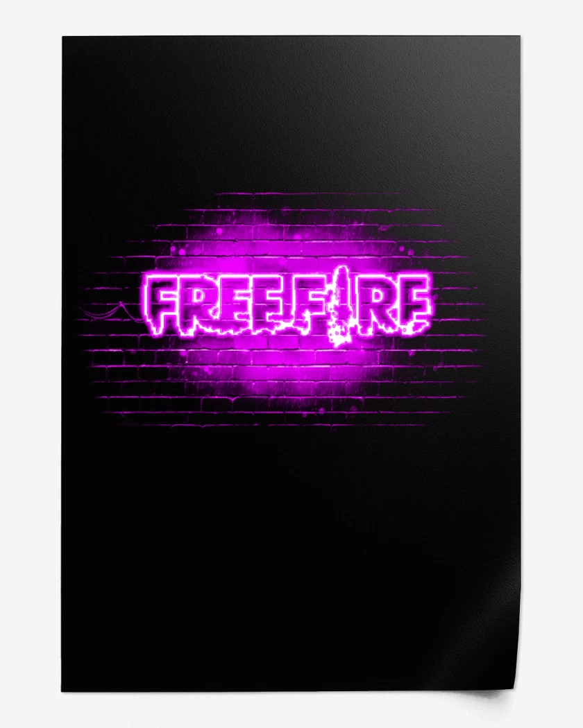 Print Free fire neon morado