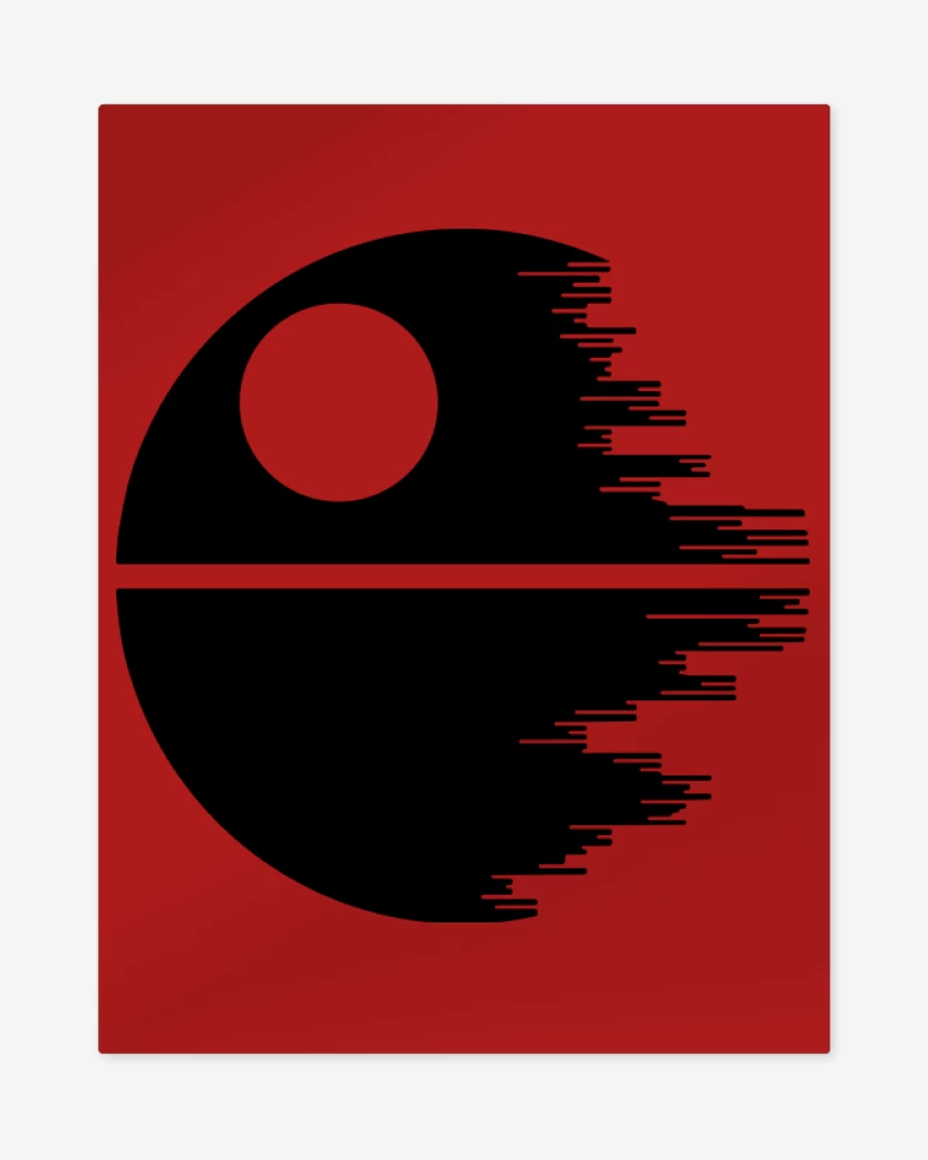 Print metalico Rojo de Estrella de la muerte