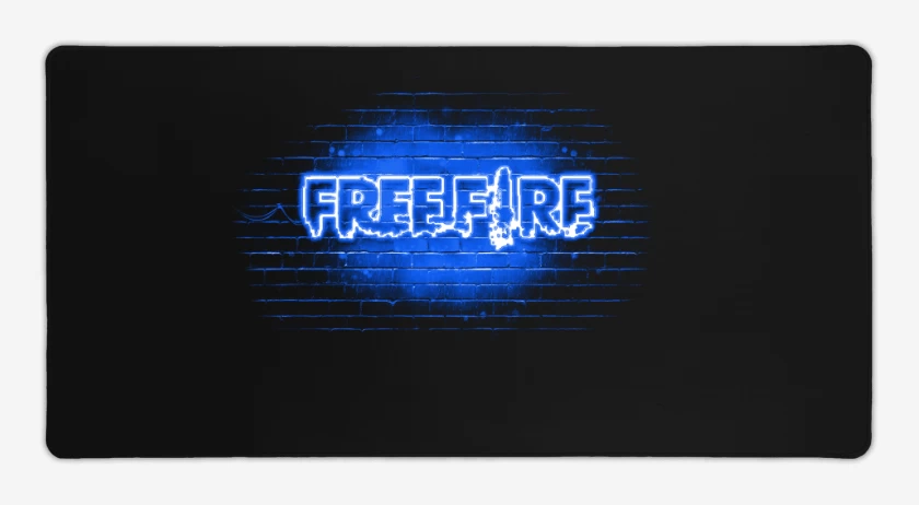 Mouse pad Gamer Free fire neon azul