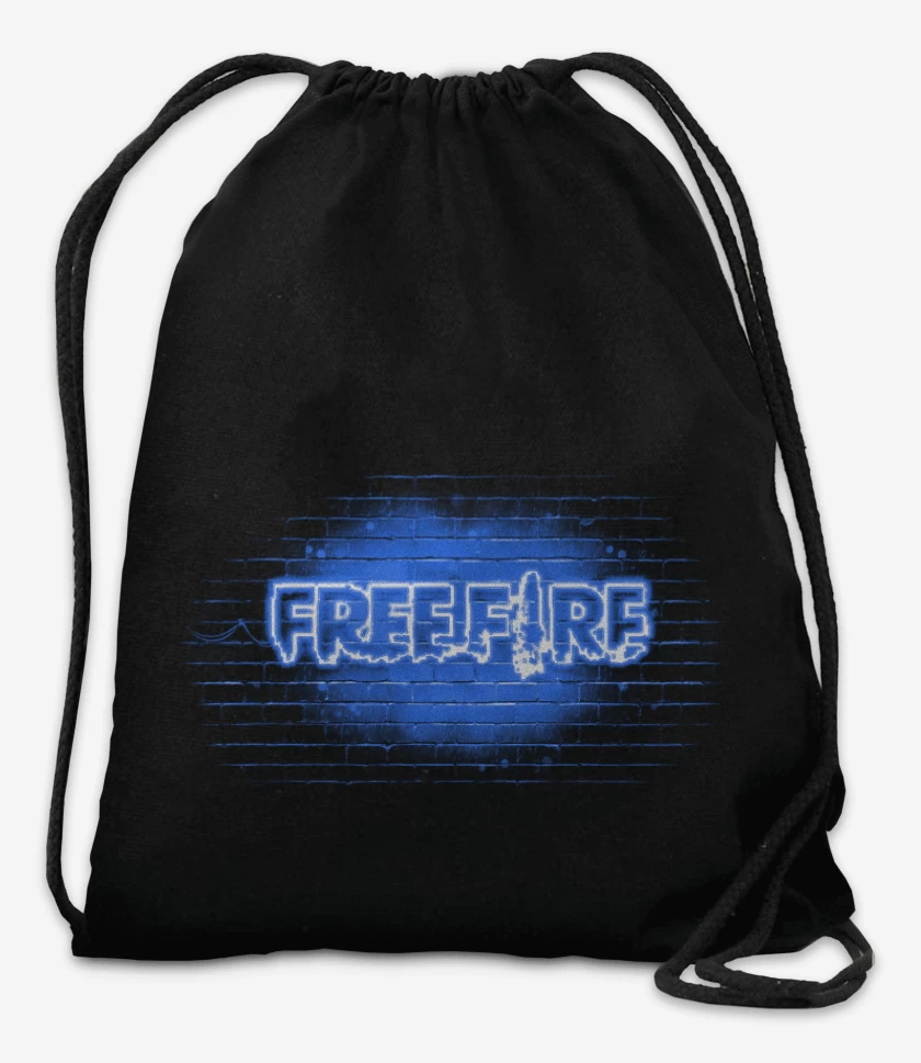 Mochila Free fire neon azul