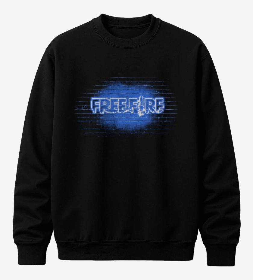 Poleron polo Free fire neon azul