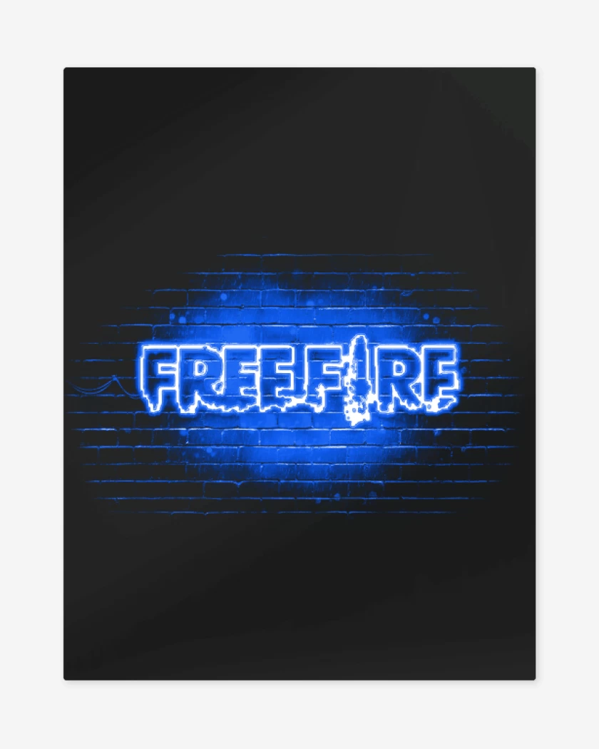 Print metalico Negro de Free fire neon azul