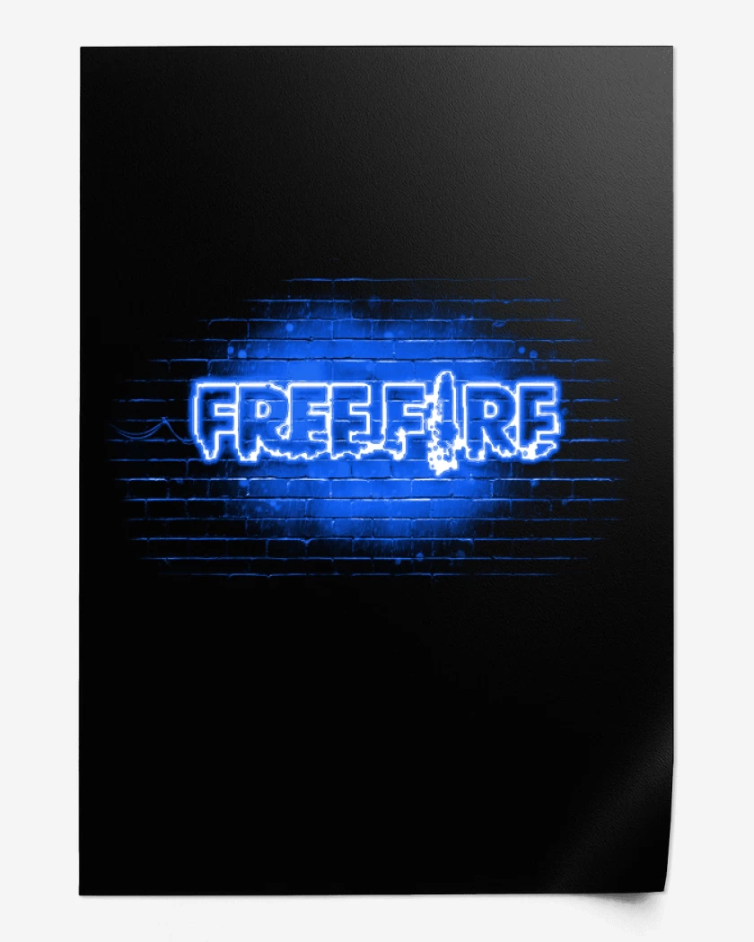 Print Free fire neon azul