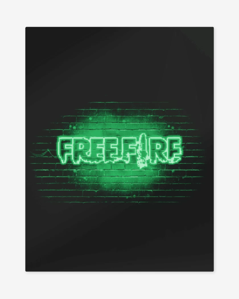 Print metalico Negro de Free fire neon verde