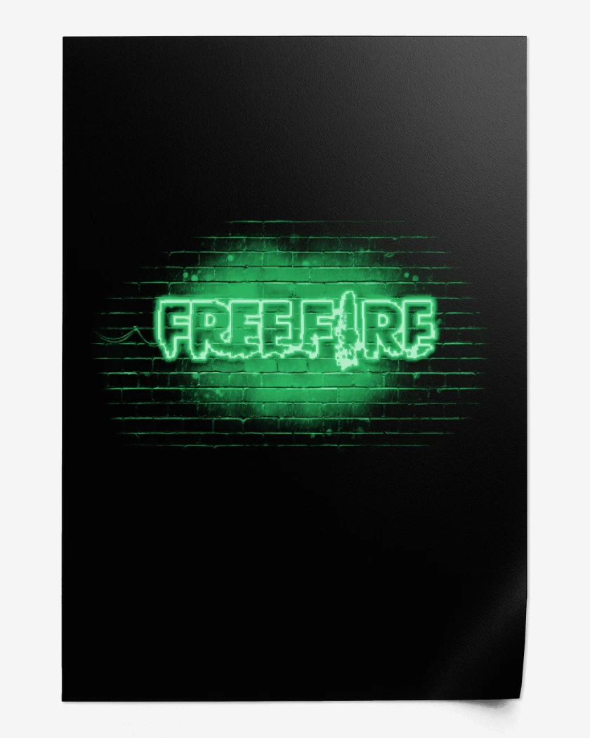 Print Free fire neon verde