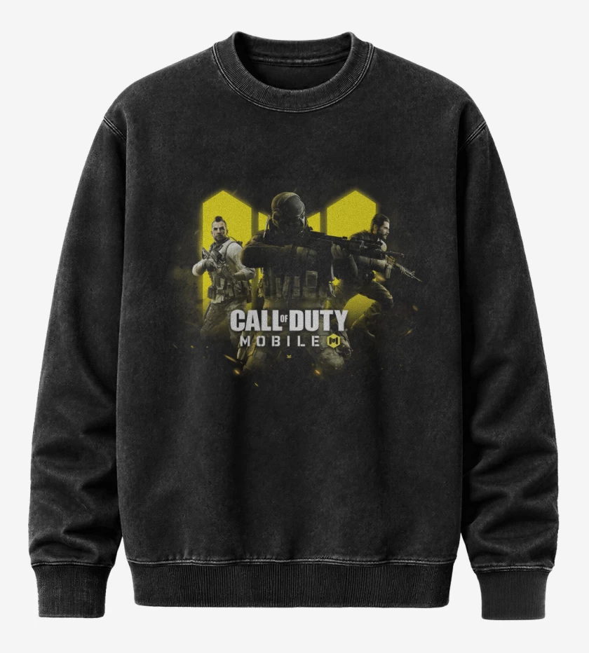 Poleron Polo Acid Wash Negro de Call of duty mobile