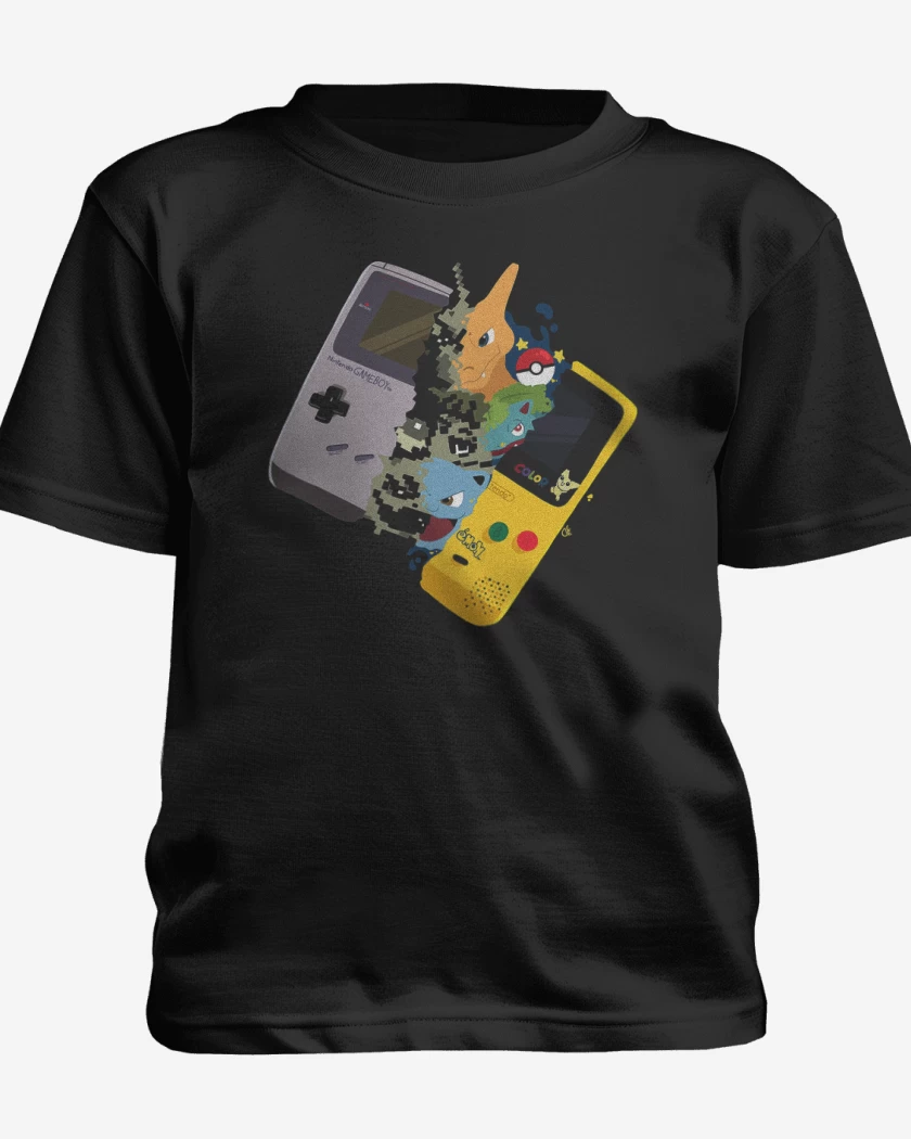 Polera de niño Negro de Gameboy pokemon