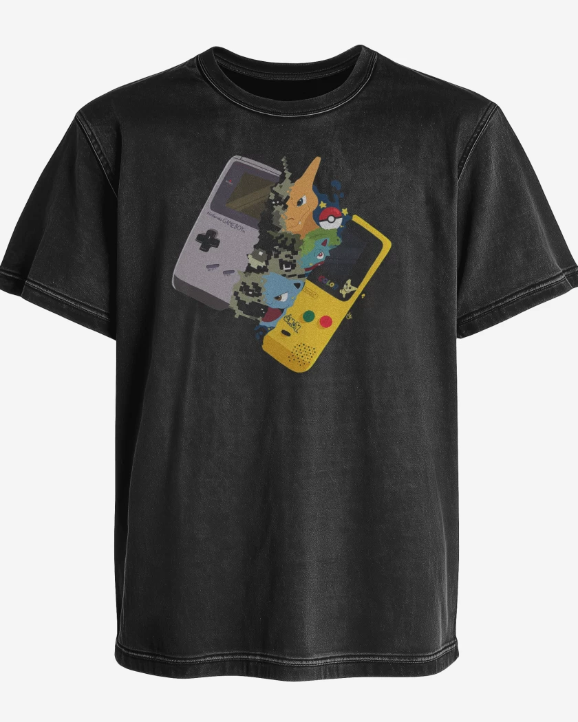 Polera desgastada Gameboy pokemon