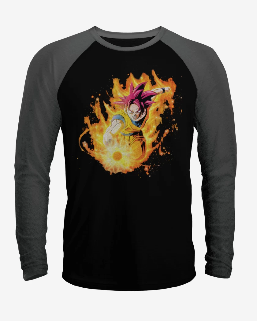 Polera Raglan Negro / Negro Heather de God mode