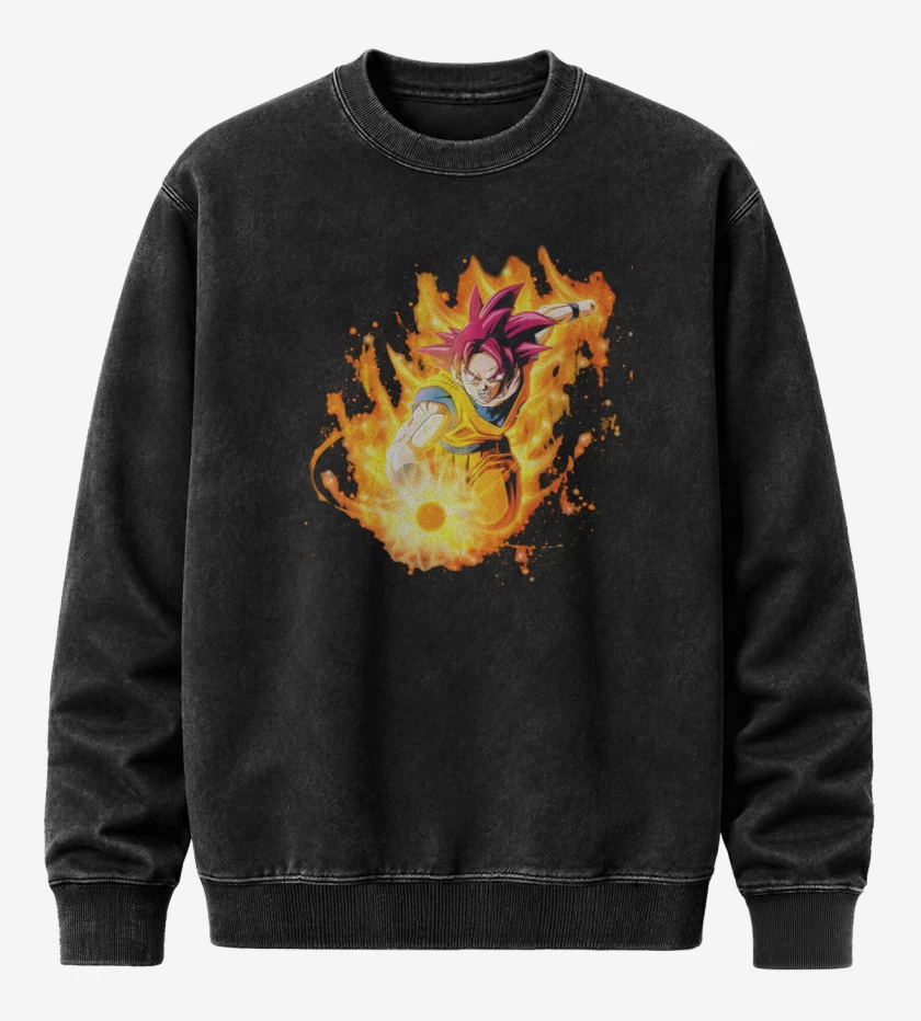Poleron Polo Acid Wash Negro de God mode