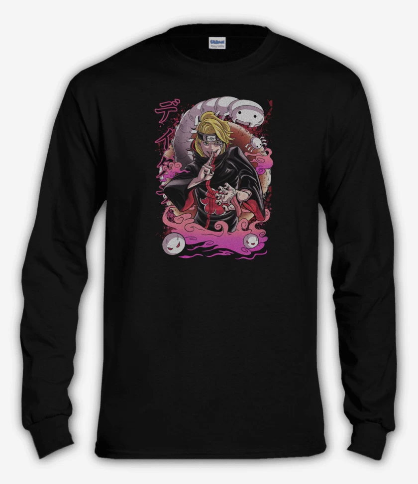 Polera manga larga Negro de Deidara