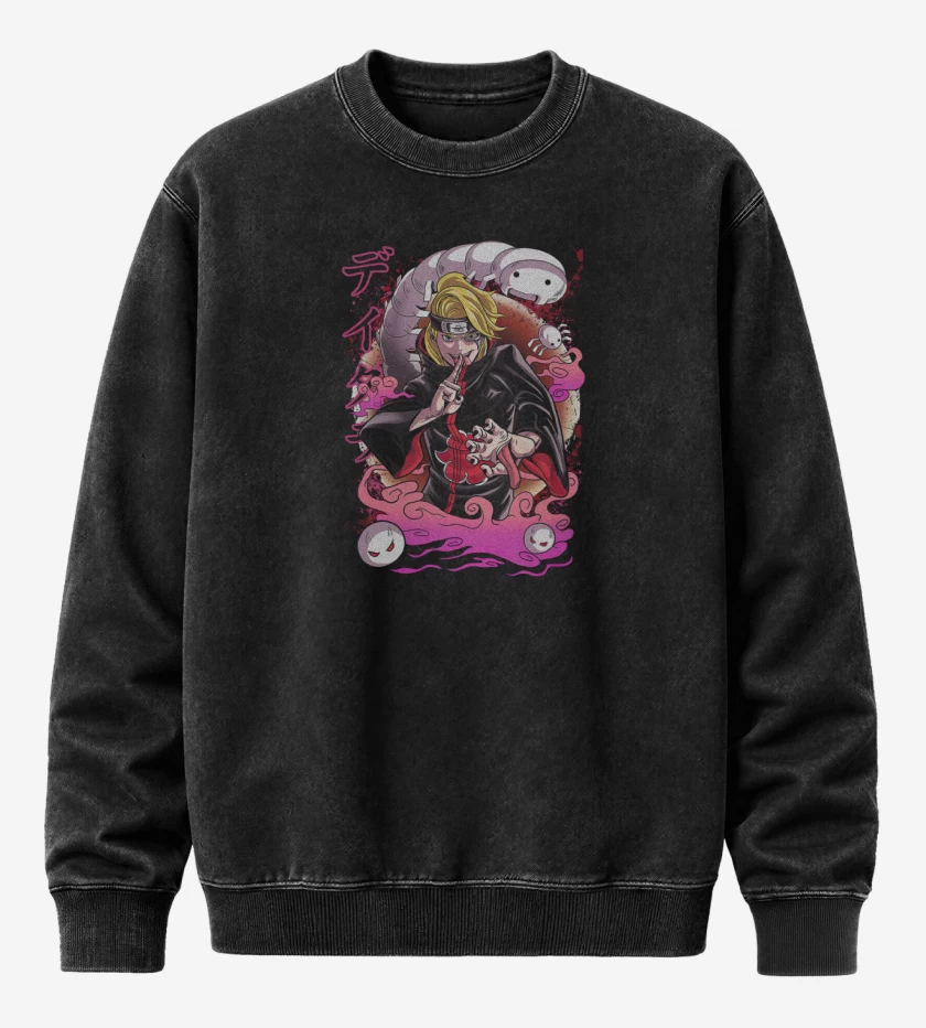Poleron Polo Acid Wash Negro de Deidara