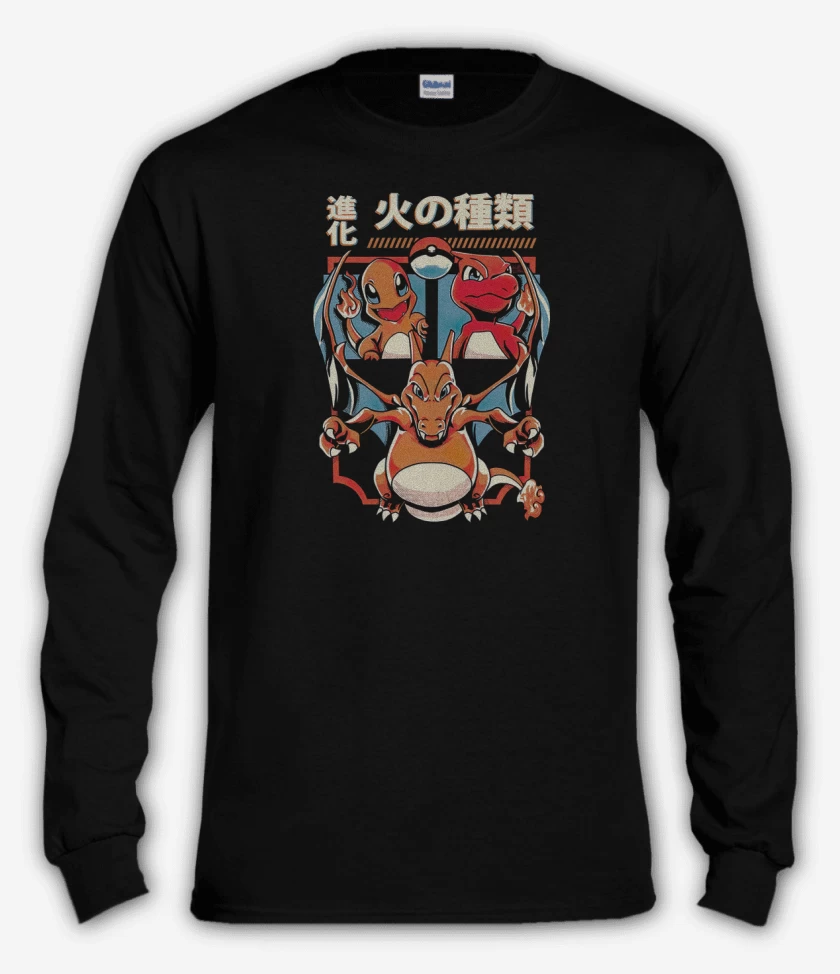 Polera manga larga Negro de Equipo Fuego