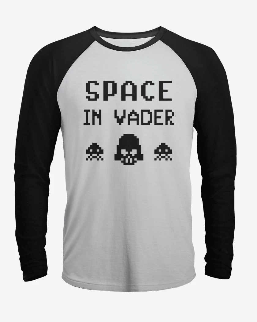 Polera Raglan Blanco / Negro de Space In Vader