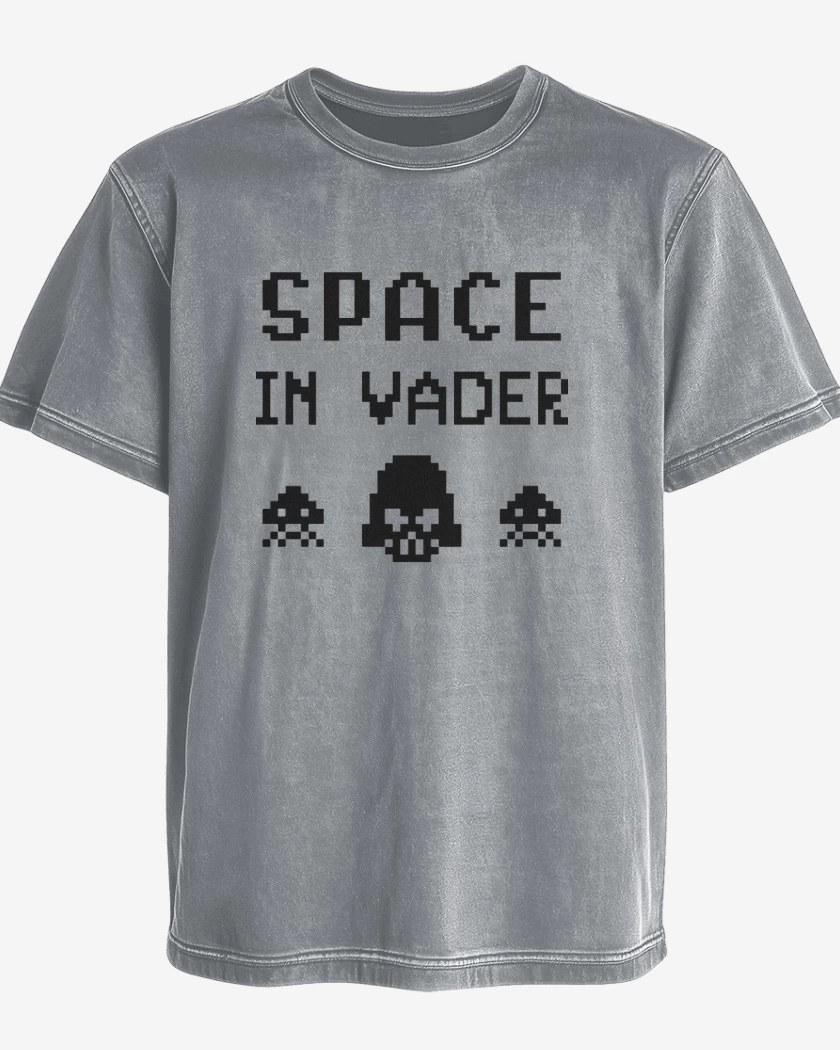 Polera desgastada Gris Melange de Space In Vader