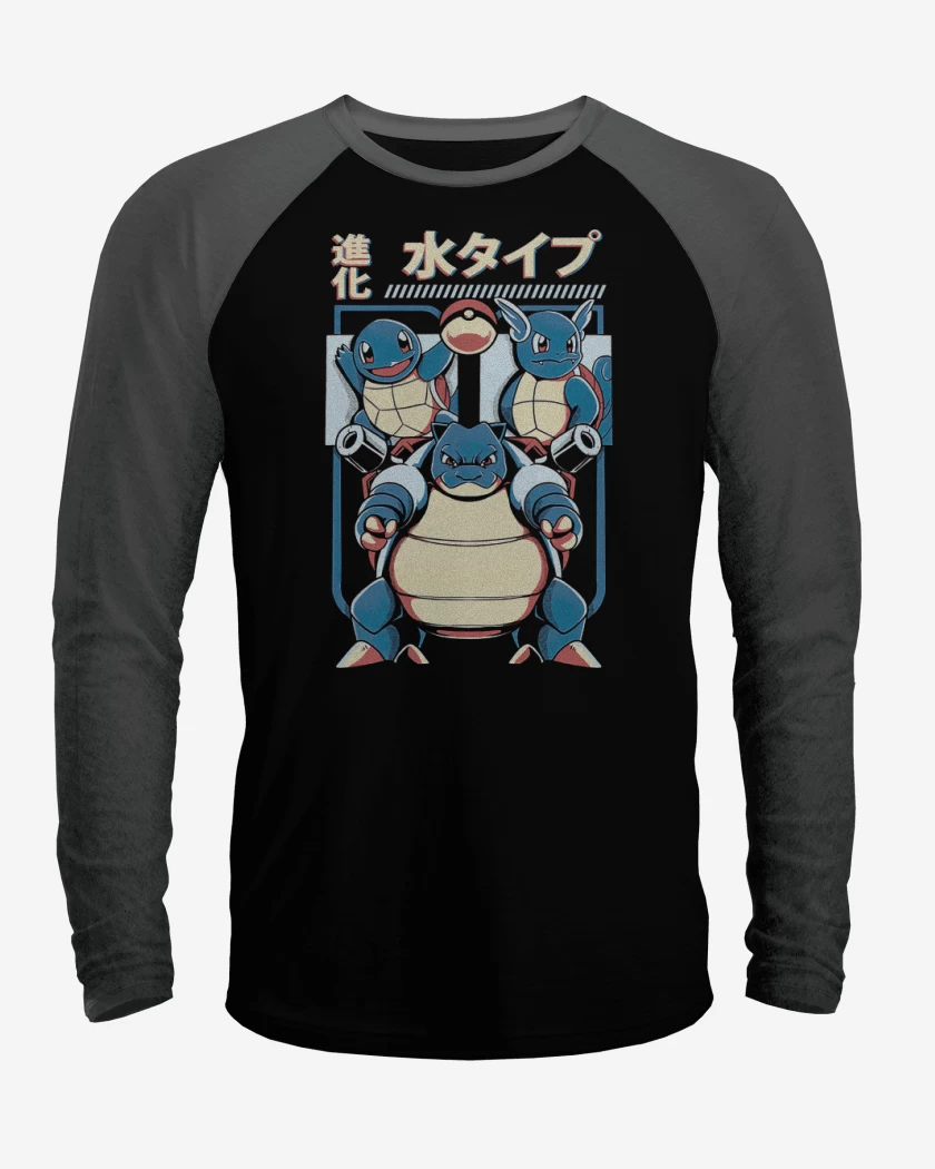 Polera Raglan Negro / Negro Heather de Equipo Agua