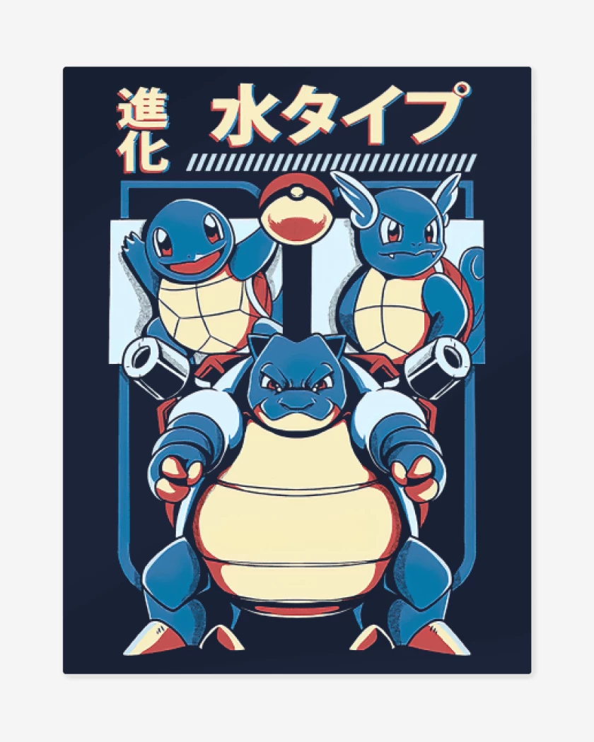 Print metalico Azul Marino de Equipo Agua