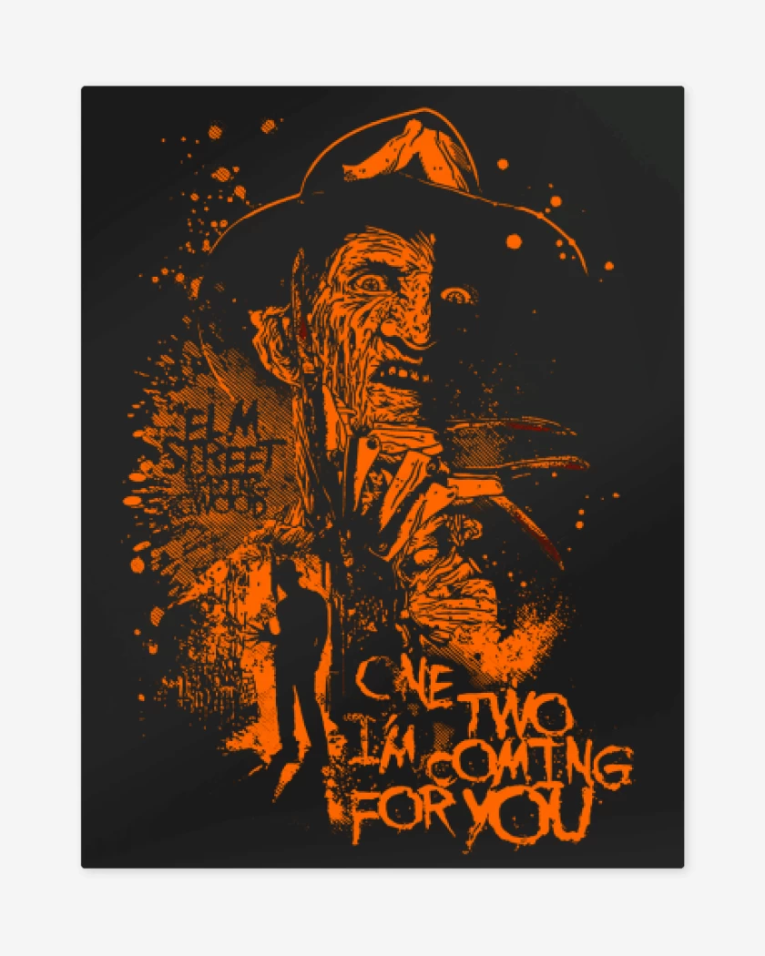 Print metalico Negro de freddy krueger