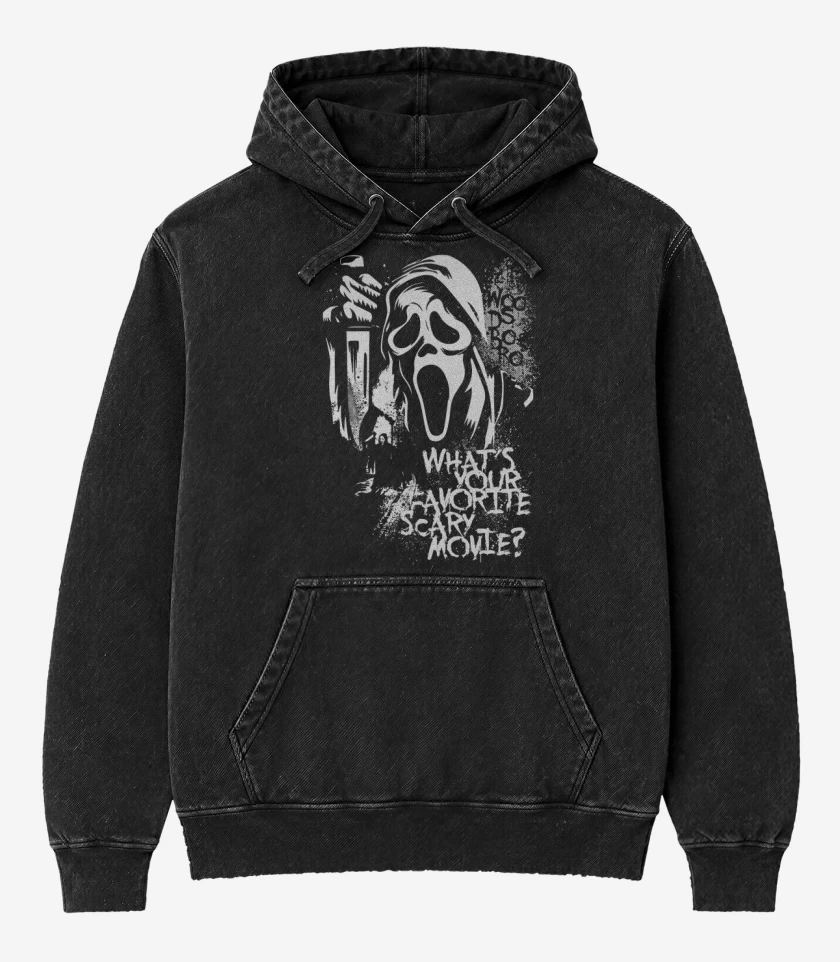 Poleron Canguro Acid Wash Negro de Scream