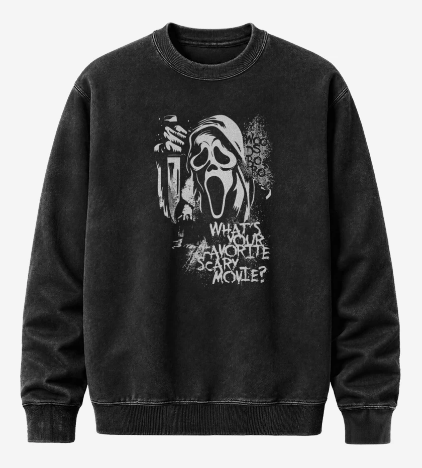 Poleron Polo Acid Wash Negro de Scream