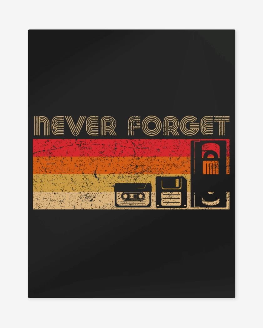 Print metalico Negro de Never forget oleskul