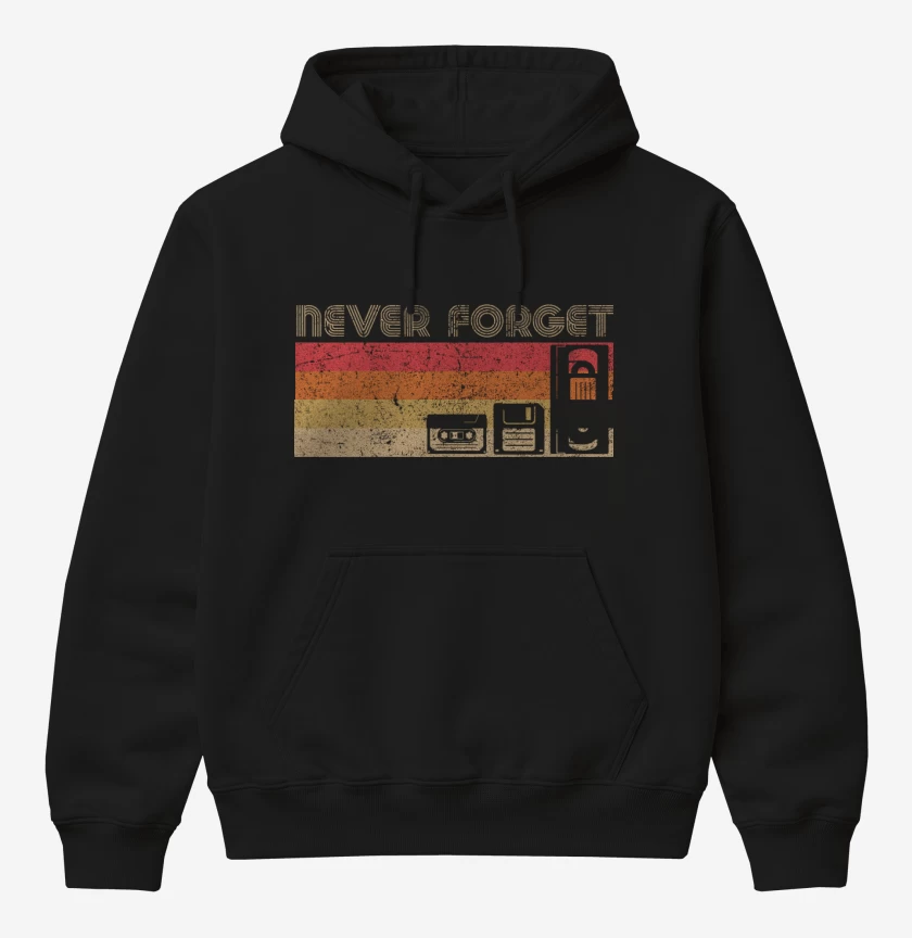 Poleron Canguro básico Negro de Never forget oleskul