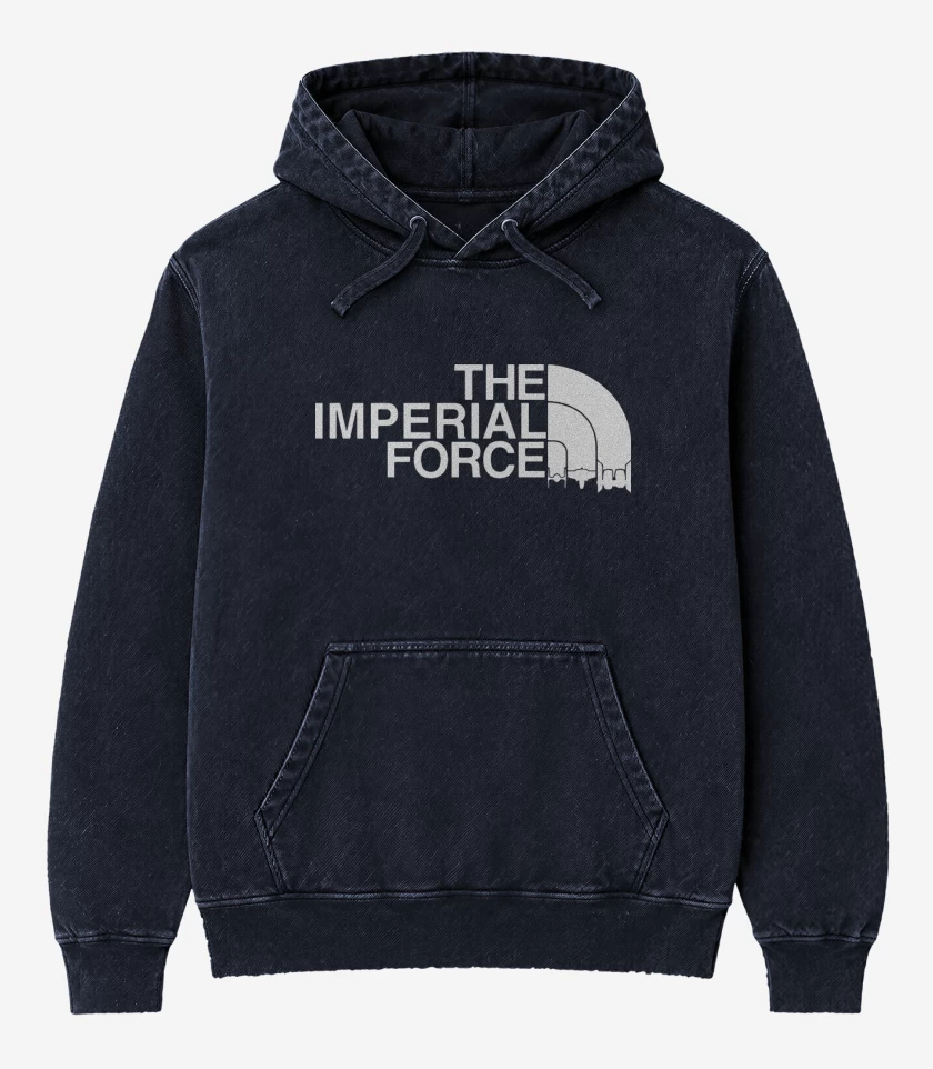 Poleron Canguro Acid Wash Azul Marino de The Imperial Force