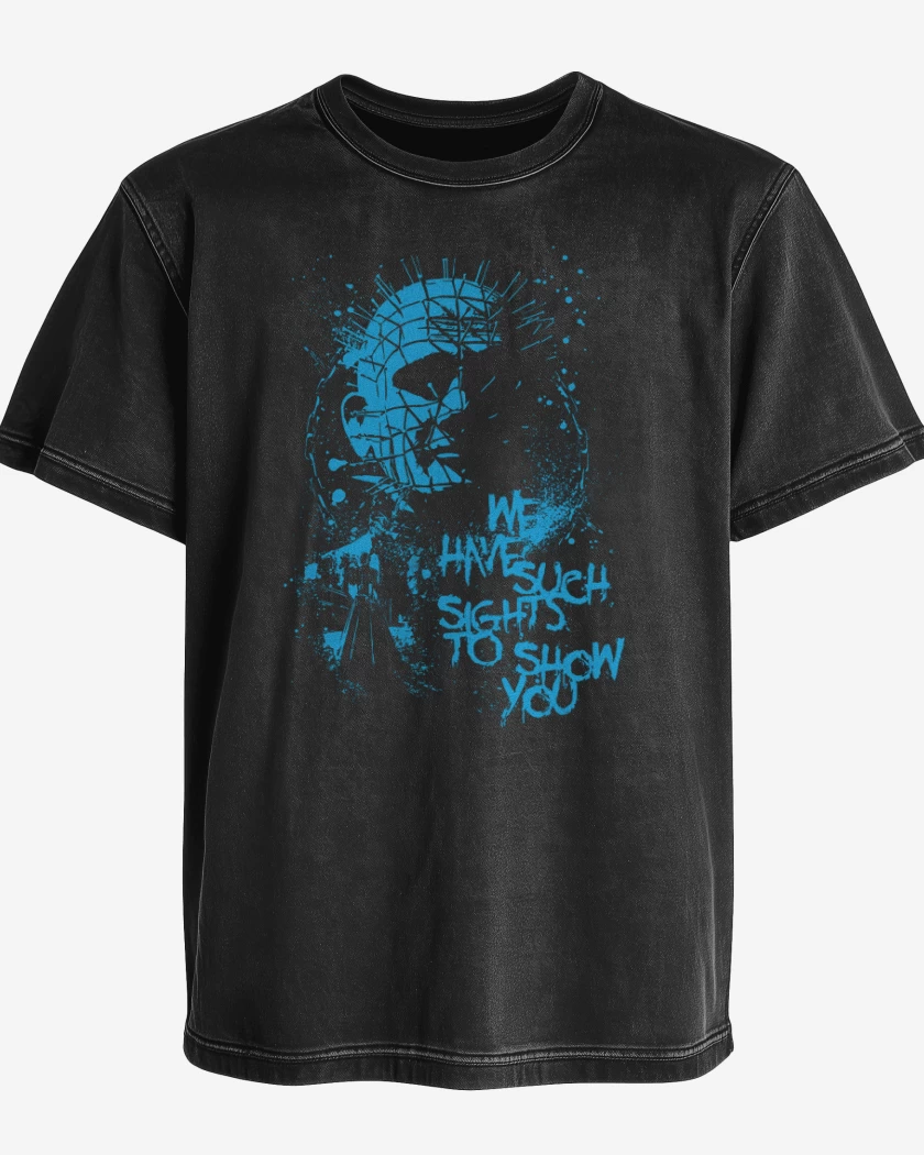 Polera desgastada Negro de Hellraiser