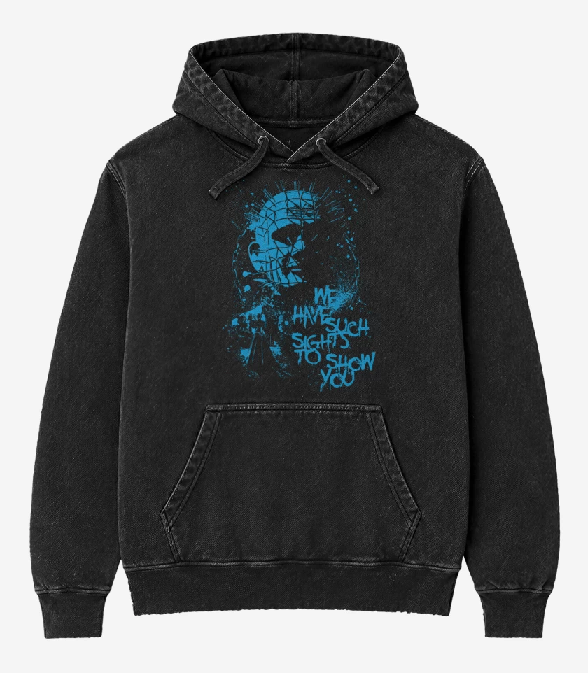 Poleron Canguro Acid Wash Negro de Hellraiser