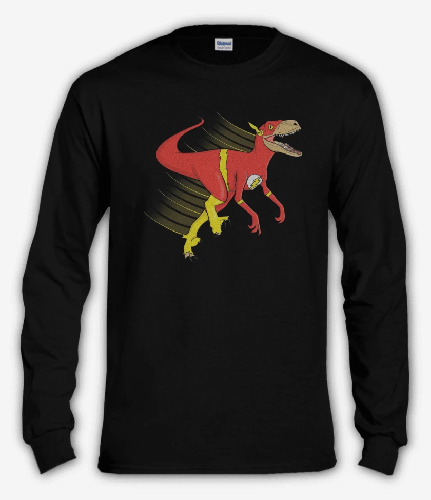 Polera manga larga Negro de Velociflashptor