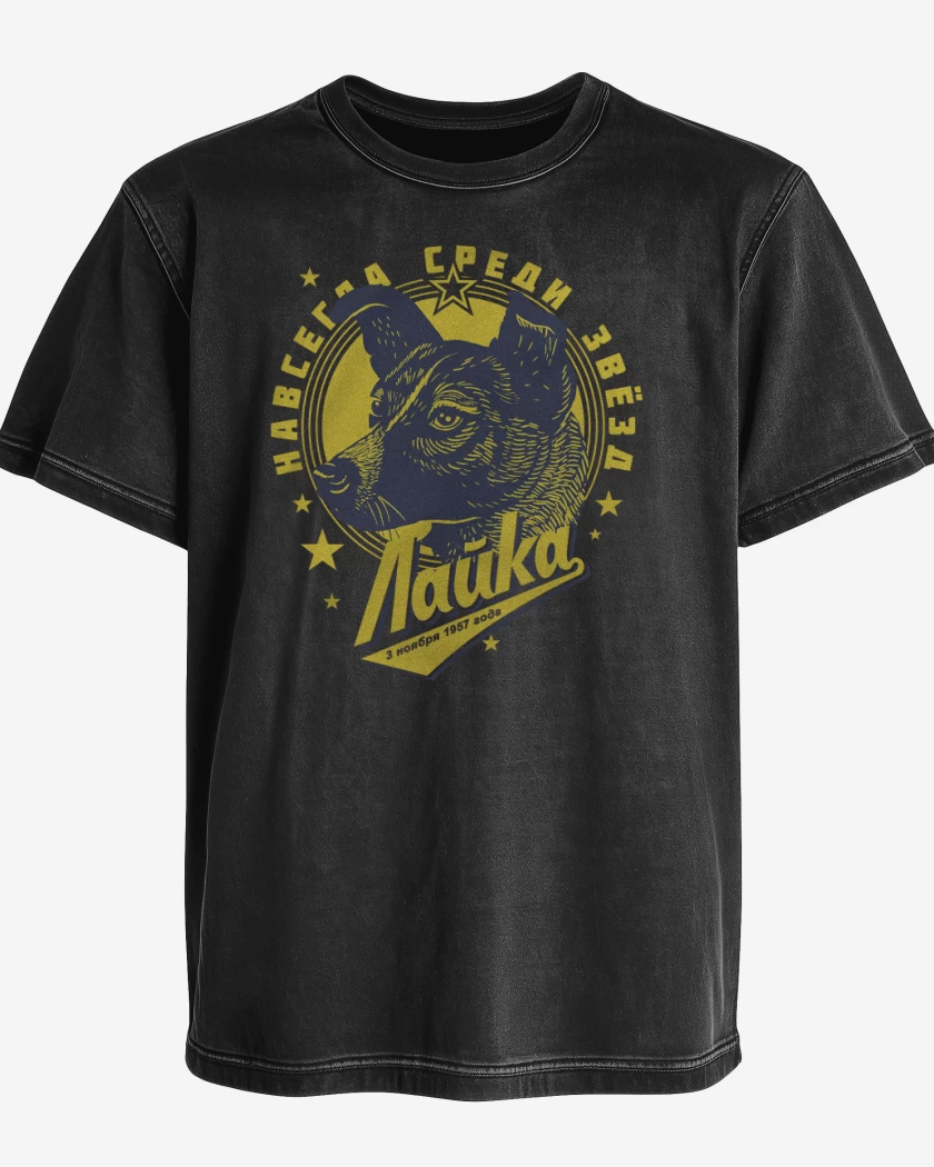 Polera desgastada Negro de Laika