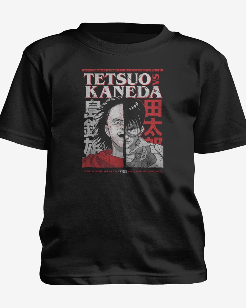 Polera de niño Negro de Tetsuo vs Kaneda