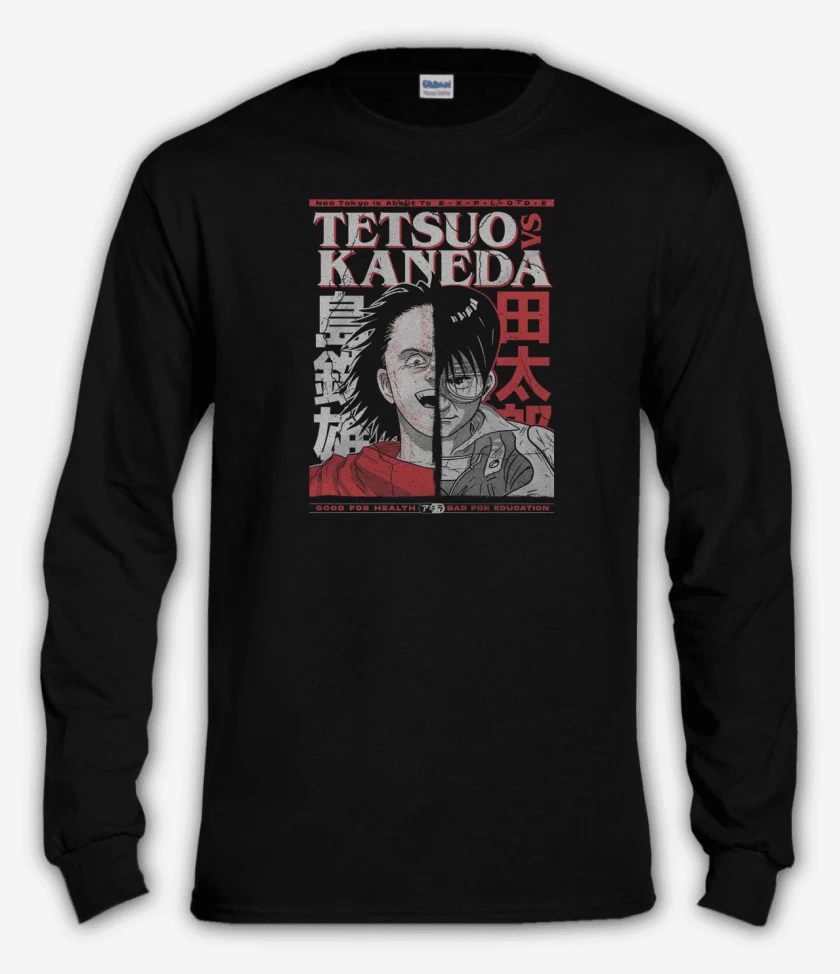 Polera manga larga Negro de Tetsuo vs Kaneda