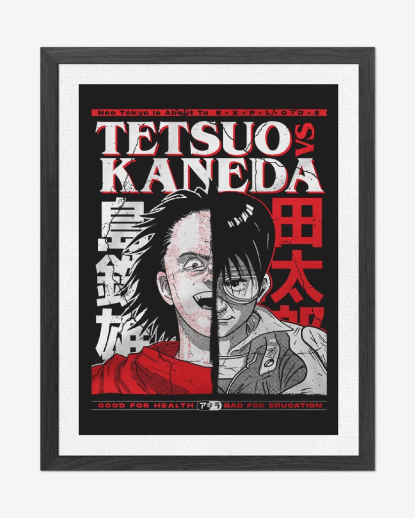 Cuadro decorativo Negro de Tetsuo vs Kaneda