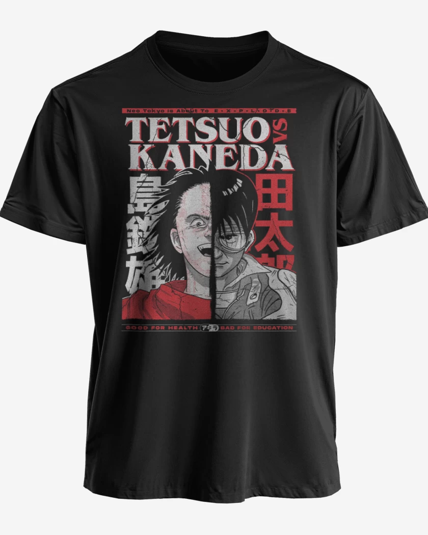 Polera premium Negro de Tetsuo vs Kaneda