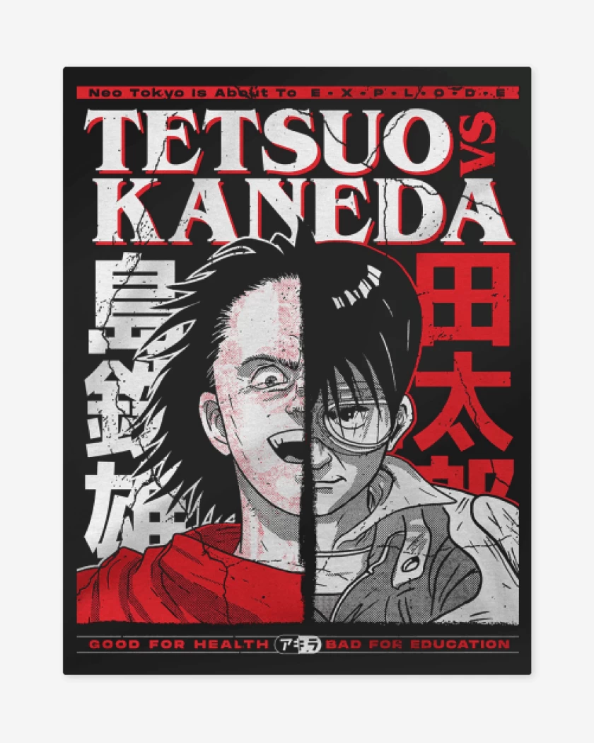 Print metalico Negro de Tetsuo vs Kaneda