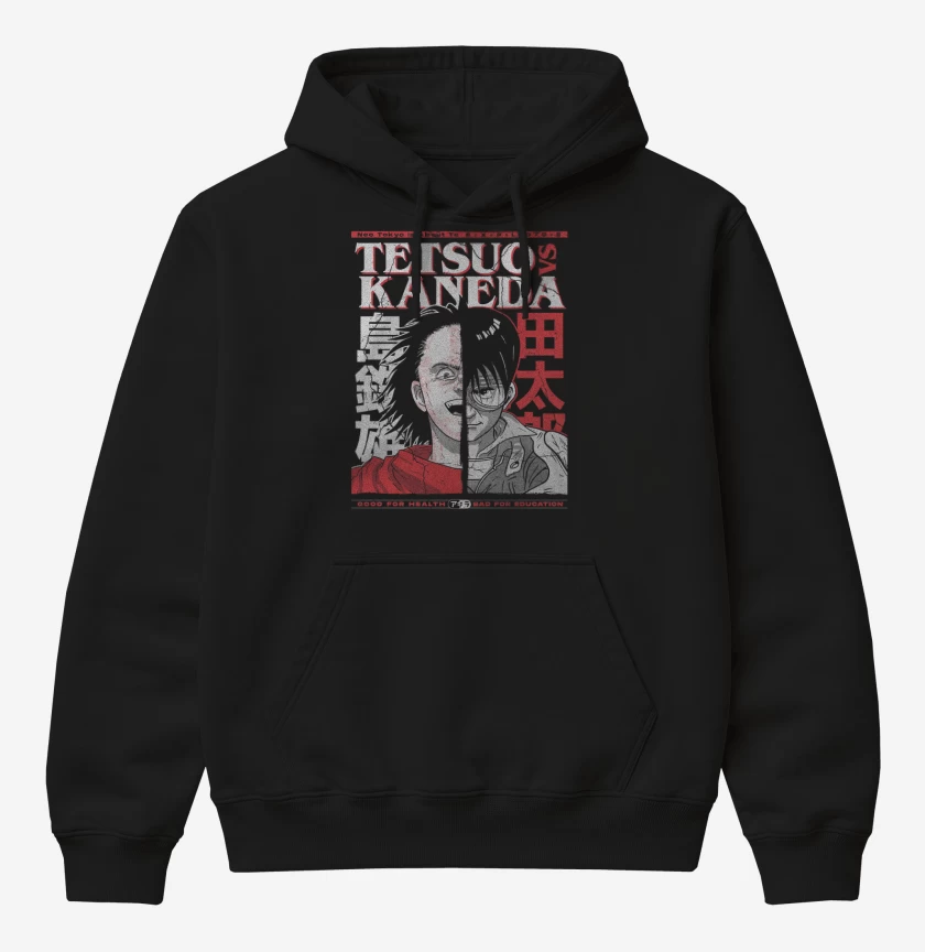 Poleron Canguro básico Negro de Tetsuo vs Kaneda