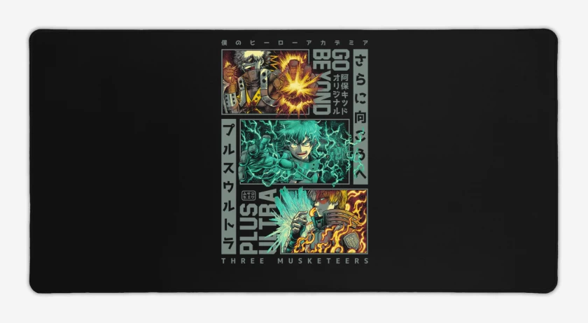 Mouse pad Gamer Negro de Los Tres Mosqueteros