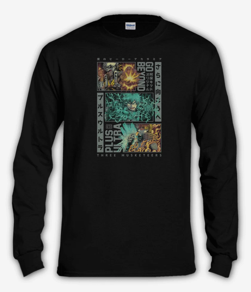Polera manga larga Negro de Los Tres Mosqueteros