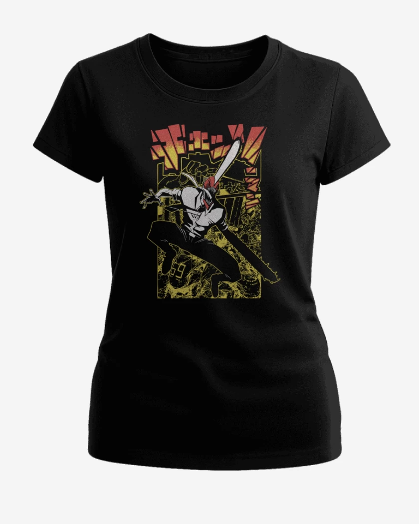 Polera de Mujer Negro de Hombre Motosierra