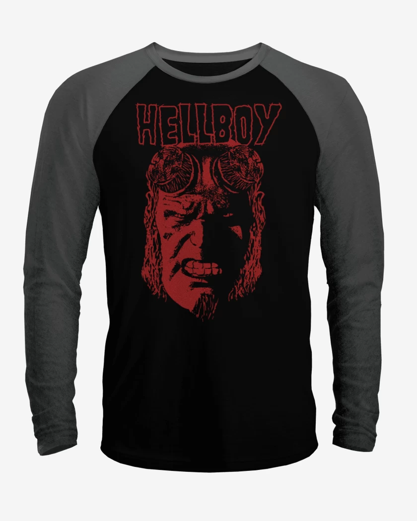 Polera Raglan Negro / Negro Heather de Hellboy 2