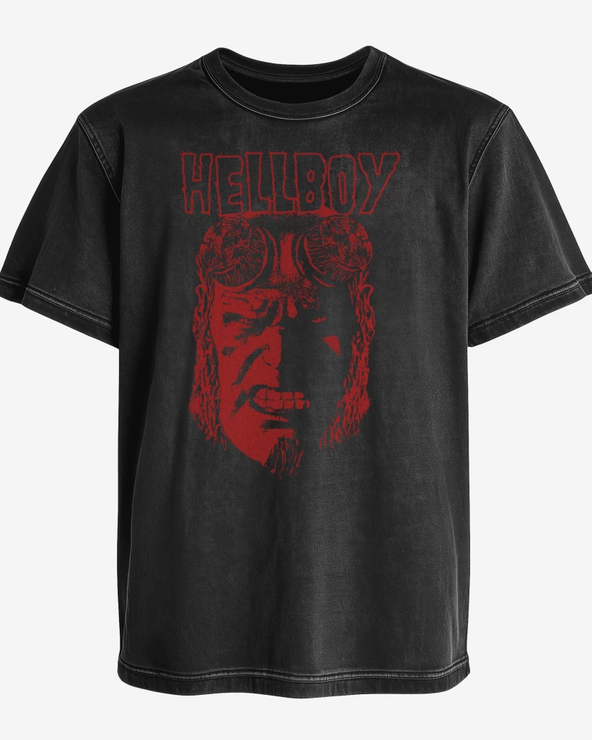 Polera desgastada Negro de Hellboy 2