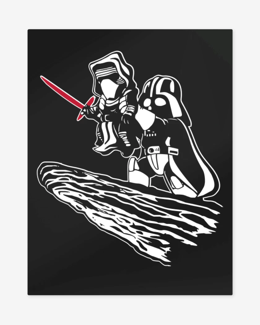 Print metalico Negro de Vader Kylo