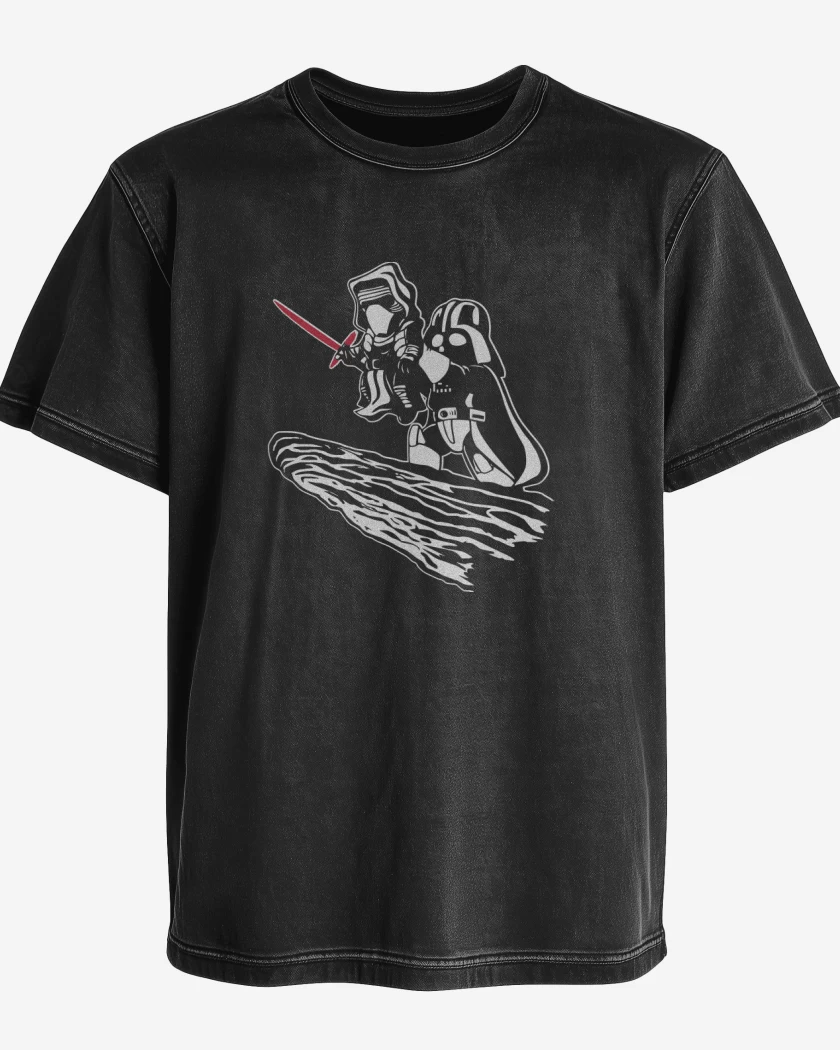 Polera desgastada Negro de Vader Kylo