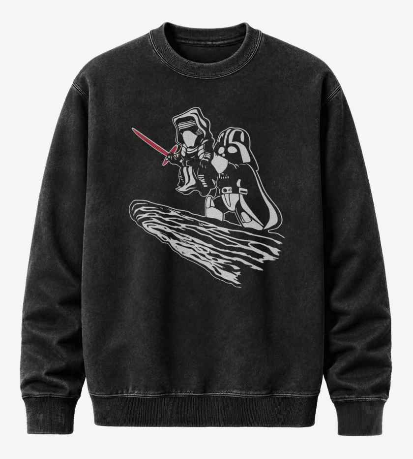 Poleron Polo Acid Wash Negro de Vader Kylo