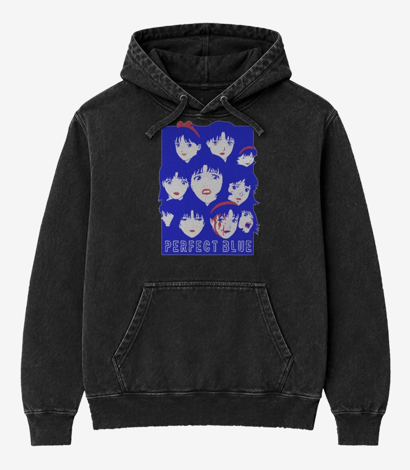 Poleron Canguro Acid Wash Negro de Perfect Blue