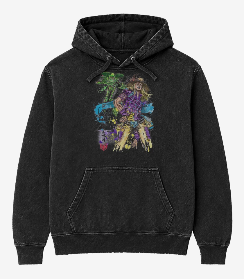 Poleron Canguro Acid Wash Negro de Ball Breaker