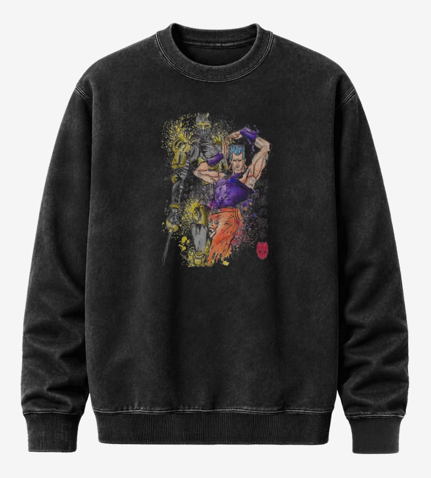Poleron Polo Acid Wash Negro de Silver Chariot