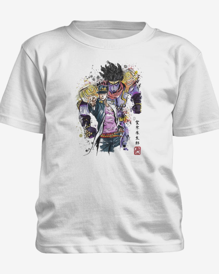 Polera de niño Blanco de Jotaro Kujo