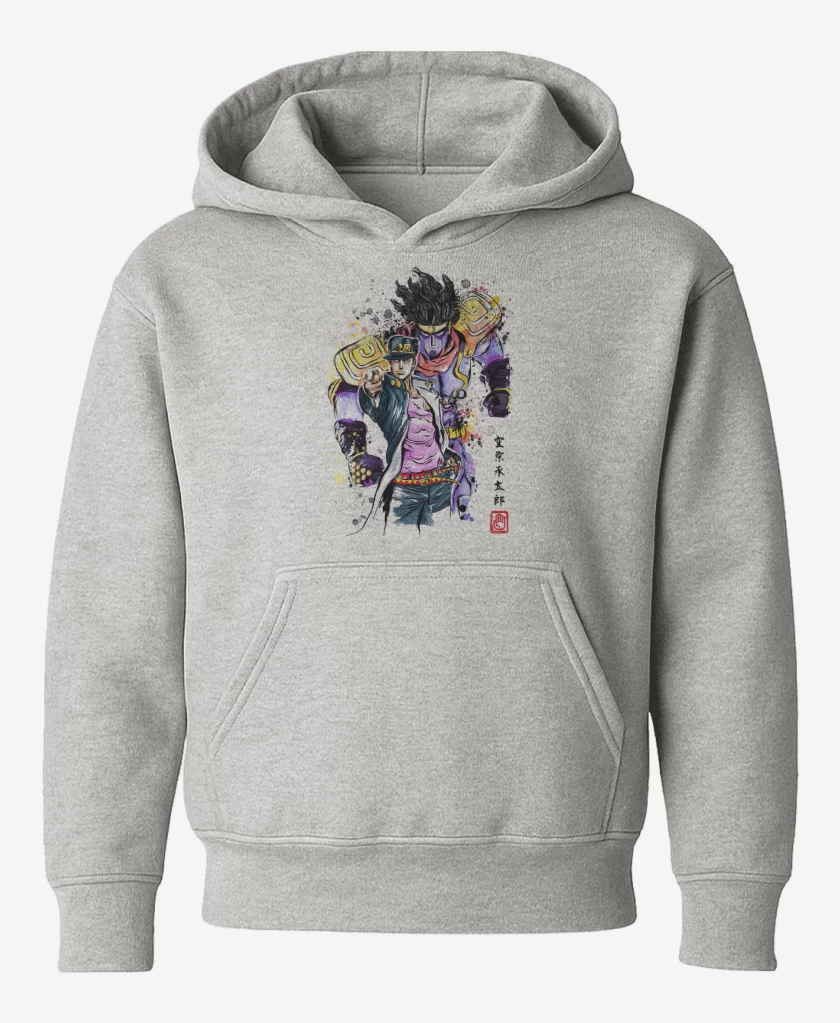Poleron de niño Gris Melange de Jotaro Kujo